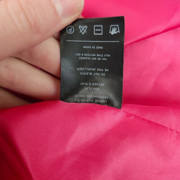 FINESSE Womens Dorinne Hot Pink Vegan Fur Knee Length Coat Large - Picture 7 of 9